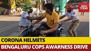 Bengaluru Police Awareness Drive Against Corona Lockdown Violators [upl. by Ahsinawt]