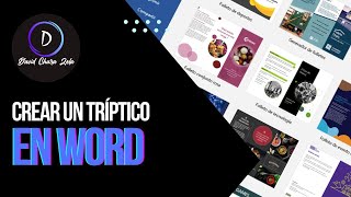 COMO CREAR UN TRIPTICO EN WORD [upl. by Chafee516]