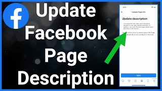 How To Update  Edit Your Facebook Page Description [upl. by Assirahs]