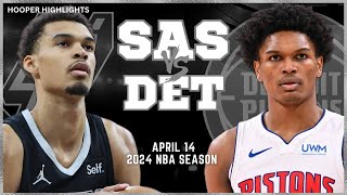 San Antonio Spurs vs Detroit Pistons Full Game Highlights  Apr 14  2024 NBA Season [upl. by Ebenezer]