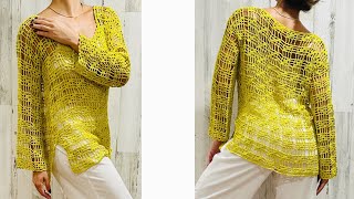 TÚNICA DE VERANO A CROCHET  CROCHET SUMMER TUNIC  TUTORIAL [upl. by Reede904]