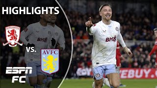 Middlesbrough vs Aston Villa  FA Cup Highlights  ESPN FC [upl. by Namas]