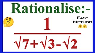 Rationalise 1√7√3√2  Rationalisation the denominator  rationalise [upl. by Oht]