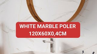 PŁYTA WĘGLOWA WHITE MARBLE POLER 120x60x04 cm [upl. by Arimay837]