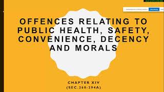 IPC Chap14 Offences relating to public health safety convenience decency and morals [upl. by Odelle]