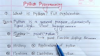 Introduction to Python Hindi  What is Python full Explanation [upl. by Cohdwell]