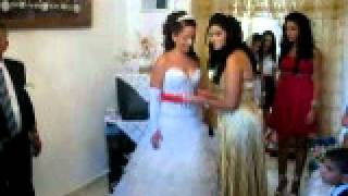 Cousin Yiotas GreekCypriot Wedding Red Sash Ritual by Sister of the Bride [upl. by Acinoj734]