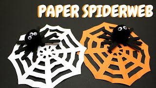 How to Make a Paper Spiderweb  Halloween Craft for Kids [upl. by Lux218]