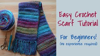 CROCHET Simple Crochet ScarfFor Beginners [upl. by Inuat]