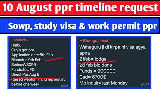 10 August Canada ppr timeline  Todays ppr request timeline canada  Latest Canada PPR part 1 [upl. by Ahsitaf915]