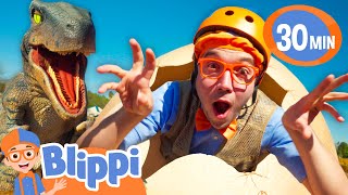 Blippi Becomes a Dino Explorer  BEST OF BLIPPI TOYS  Educational Videos for Kids [upl. by Gelasias]