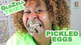 GloZell Tries Pickled Eggs [upl. by Enobe18]