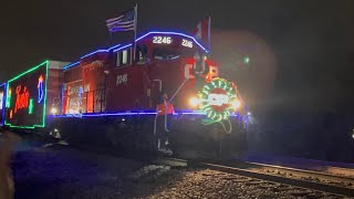 Canadian Pacific Holiday Train 2023 Arriving at Gurnee Illinois [upl. by Kcir]