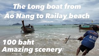 Ao Nang to Railay Beach longboat railaybeach [upl. by Maryl]