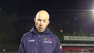 Beaconsfield Town v AFC Totton  25th November 2023  Managers interview [upl. by Goldina]