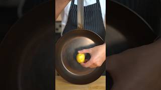 Seasoning a carbon steel pan with a potato kitchenhacks cooking [upl. by Bruell]