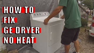 How to diagnose  fix GE Dryer that runs but doesnt heat Easy fix solved [upl. by Bartie]