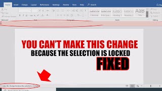 You cant make this change because the selection is locked Microsoft office error fixed [upl. by Horn]