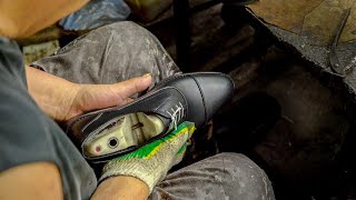 Leather Shoes Making for 50 Years Handmade Leather Shoes Factory [upl. by Ciaphus]