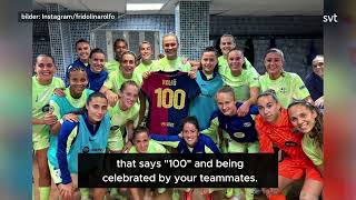 Fridolina Rolfö Happy and proud to have played 100 games for Barcelona [upl. by Nalehp246]