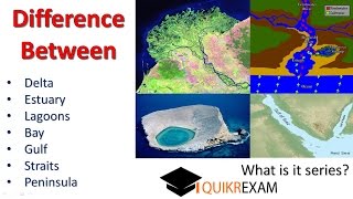 What is the difference between delta estuary lagoon bay gulf Straits peninsula [upl. by Astrahan]