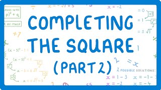 GCSE Maths  How to Solve a Quadratic by Completing the Square Part 2  Solve When a1 53 [upl. by Haibot]