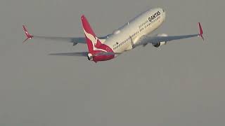 QANTAS🦘737800 SPLIT SCIMITARS WINGLETS TAKE OFF RWY34 YMML AT JULIET🦘🛫🛫🛫🛫🛫🔊🔊🛫 [upl. by Atrebla]