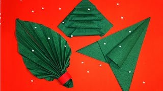 Christmas napkin folding  3 Best ideas for Christmas table decoration [upl. by Carmel634]