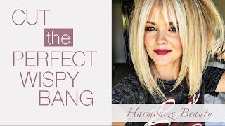 How to get the perfect wispy bangs  HarmonizeBeauty [upl. by Adahs]