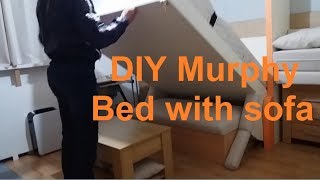 3 in 1 DIY Murphy Wall Bed with Sofa [upl. by Ardnos695]