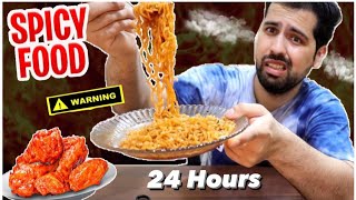 Only SPICY FOOD For 24 Hours  Most Spicy Noodles Mutton and Burger 🥲 🥵🥵🥵 [upl. by Namar]