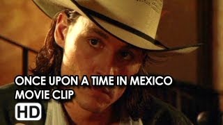 Johnny Depp in quotShooting the Cook Restoring the Balancequot Movie Clip from Once Upon a Time in Mexico [upl. by Anahahs]