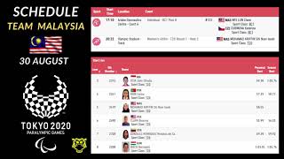 Jadual Team Malaysia 30 Ogos 2021 Paralimpik Tokyo 2020  Team Malaysia  Paralympic Schedule [upl. by Ayirp261]