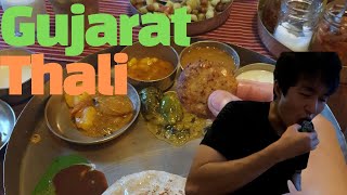 Korean guy experienced the authentic Gujarat Thali at Agashiye [upl. by Alyled]