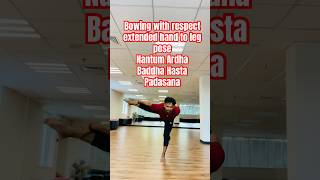 Bowing respect extended hand to leg pose  Nantum Ardha Baddha Hasta padasana  yogaposes [upl. by Ytnom]