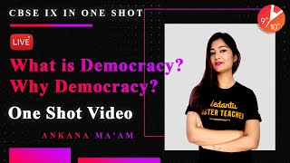 What is Democracy Why Democracy in One Shot  CBSE Class 9 CivicsPolitical Science  Vedantu SST [upl. by Sackman121]