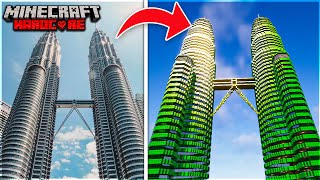 I Build Twin Towers In Minecraft Hardcore [upl. by Rick]