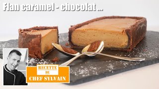 Flan caramel chocolat  recette par Chef Sylvain [upl. by Atinihc]