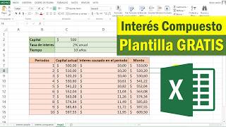 Como hacer una TABLA de INTERES COMPUESTO en Excel [upl. by Ellinehc]