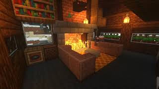 Minecraft Relaxing Music With Fireplace Ambience [upl. by Jodi]