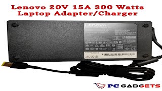 Lenovo ThinkPad Y9000 ADL300SDC3A 20V 15a 300W AC Power Adapter Charger Unboxing Video by pcgadgets [upl. by Gurtner]