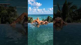 Tulum Beach Views at the infinity pool at Hotelito Azul Tulum [upl. by Yxor327]