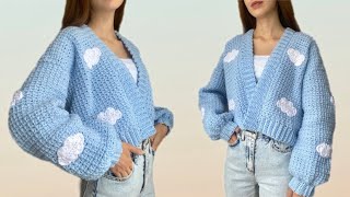 BULUTLU HIRKA YAPIMI☁️  300 TL’lik Hırkayı 48 TL’ye Ördüm🥺🦋 [upl. by Manny669]