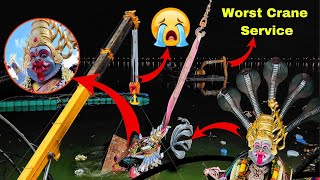 Worst Crane Service 💔🙇  Most Famous Durga Matha Nimarjanam 2024  Tankbund  nimarjanam [upl. by Colfin]