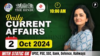 2 October Current Affairs 2024  Daily Current Affairs  Current Affairs Today [upl. by Tabbi]