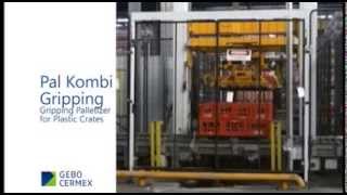 Gripping palletizer for plastic crates Pal Kombi Griping [upl. by Lower]