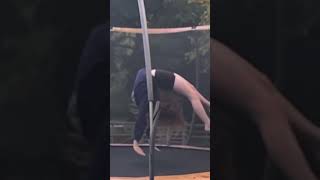 Back Handspring on trampoline gymnasticflips gymnasticsbackfliptumbling [upl. by Anelec909]