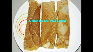 Deliciosos crepes de plátano con manjar blancodulce de leche 🍌 receta fácil 😋 [upl. by Olaznog]