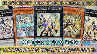 NEW TOP TIER NEW CONSTELLAR DECK 10 WINSTREAK  BROKEN Skill DUEL LINKS [upl. by Arlan]