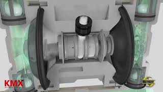 Funcionamiento de bomba neumática de doble diafragma de polipropileno [upl. by Kristal]